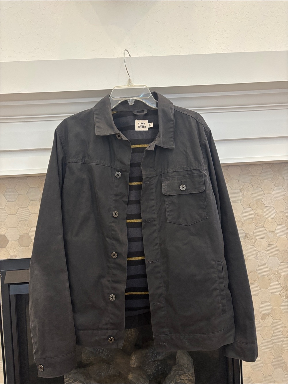 Men's Huckberry flint/tinder Black Jacket (medium- tall) great condition